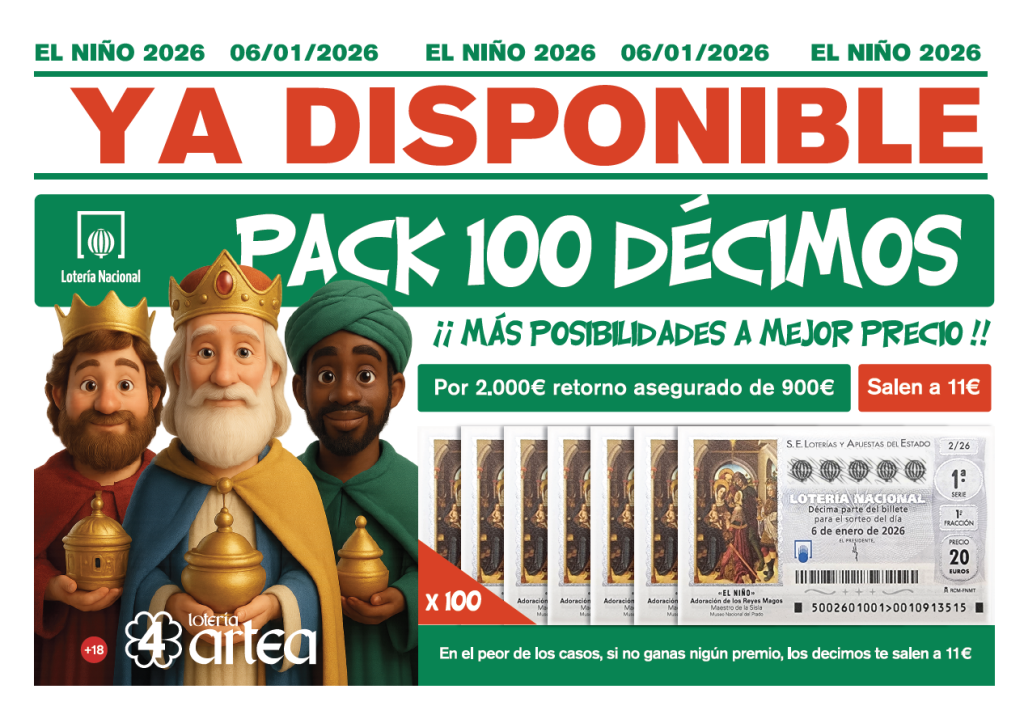 comprar-pack-loteria-100-decimos-del-niño-2026-bilbao