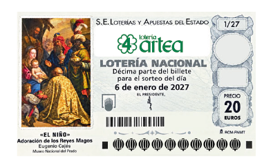 Décimo de la Lotería del Niño 2027 de Lotería Artea, 6 de enero de 2027
